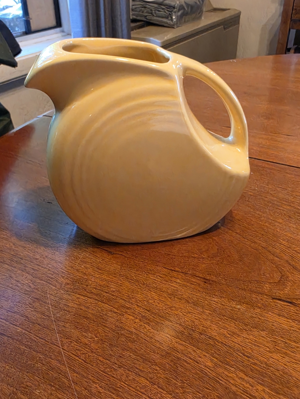 Vintage Homer Laughlin Fiesta Yellow Ceramic Pitcher 5.5" Art Deco